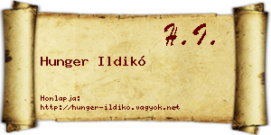 Hunger Ildikó névjegykártya