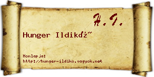 Hunger Ildikó névjegykártya